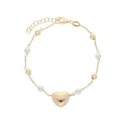 Pulsera corazón plata y perlas - LAF6522BR-D