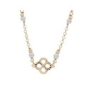 Colgante trébol plata y perlas - LAF6523CL-D