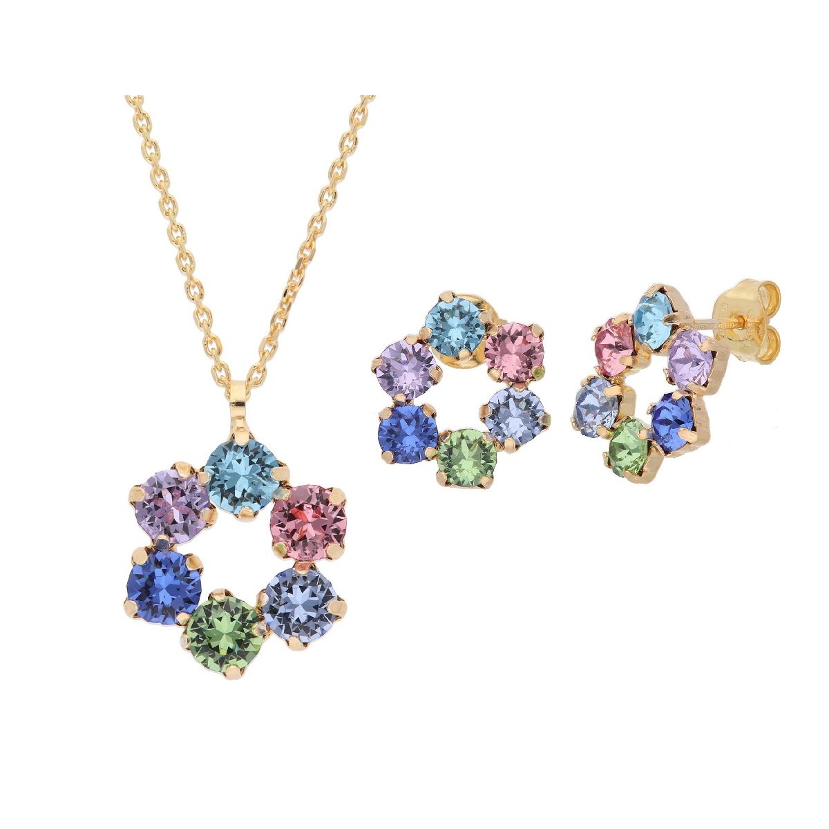 Conjunto plata y Liska Crystals - LSW4423C-D