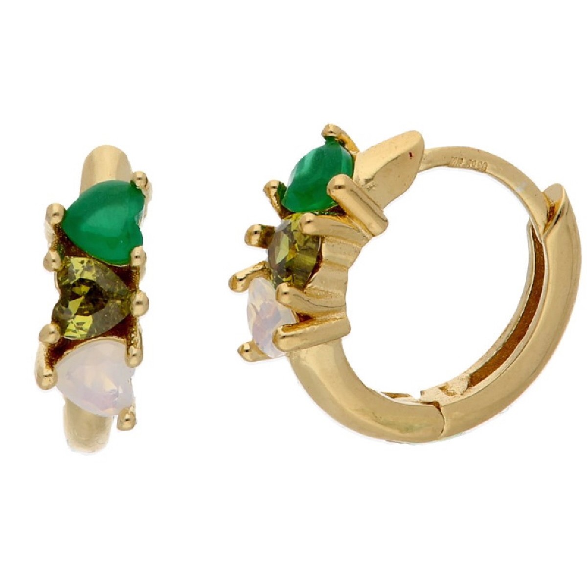 Ptes corazones plata y circonitas - MED408A-D