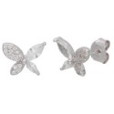 Pendientes mariposa plata y circonitas - LAD1251A