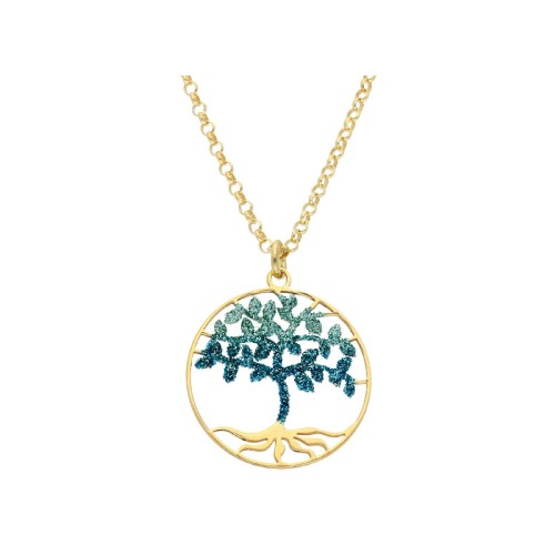 Colgante árbol vida plata  2cm y 40+4cm - LAF6098CL-DT