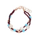 Pulsera plata, piedras y perlas naturales - LP1044BR