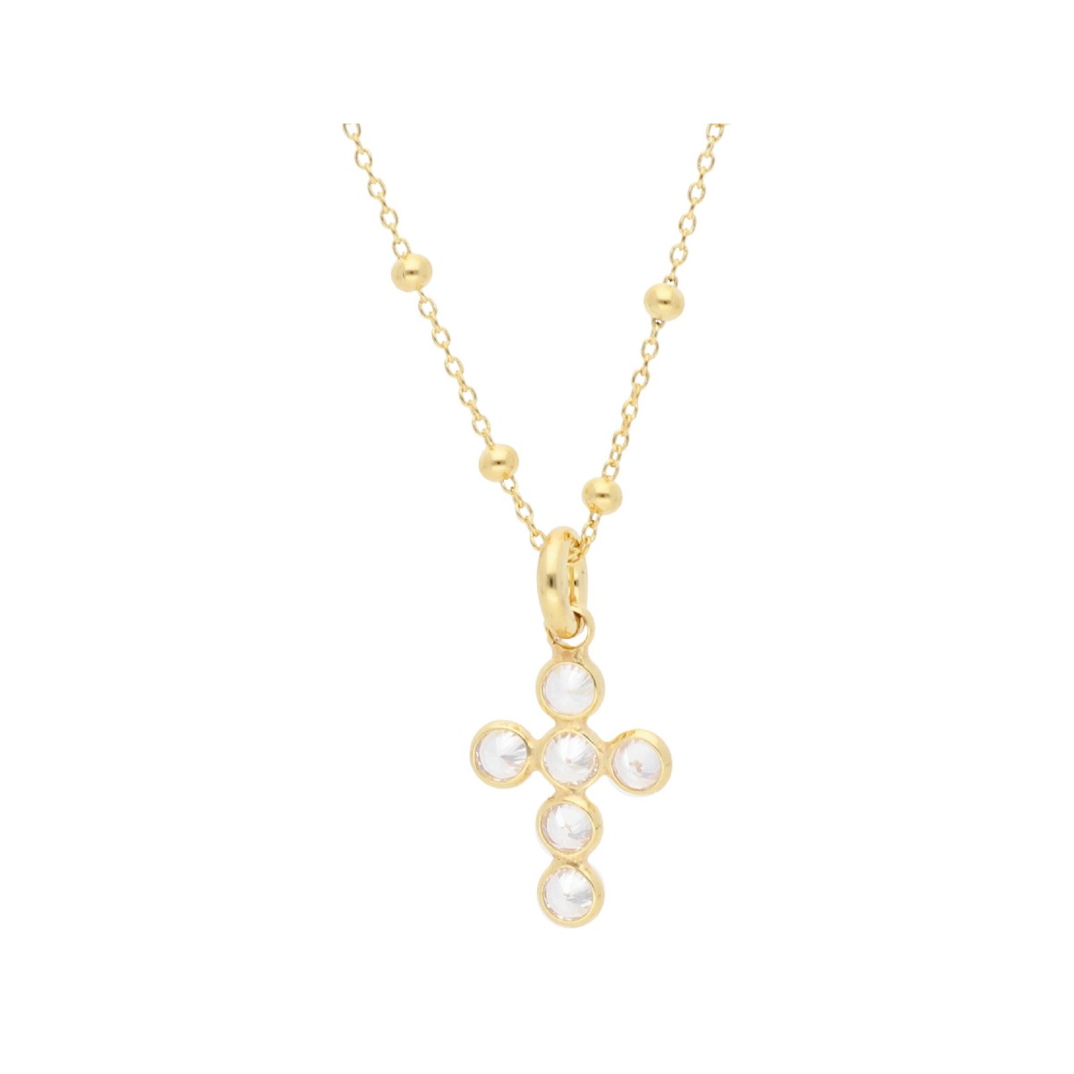 Colgante cruz plata y circonitas - LAF6543CL-D