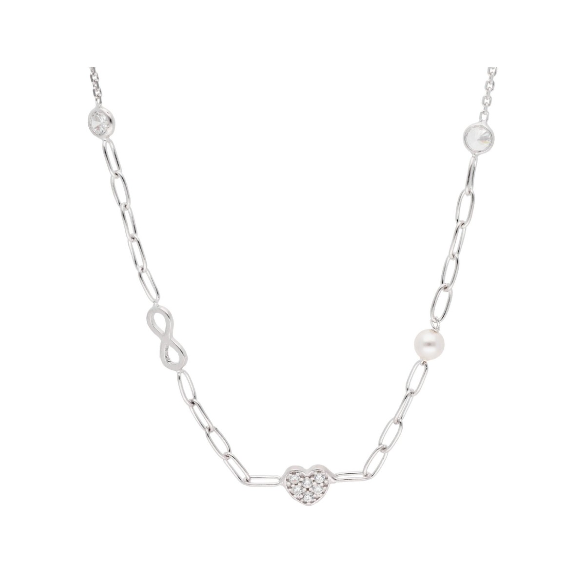 Collar corazón e infinito plata y circonita - LAF6533CL