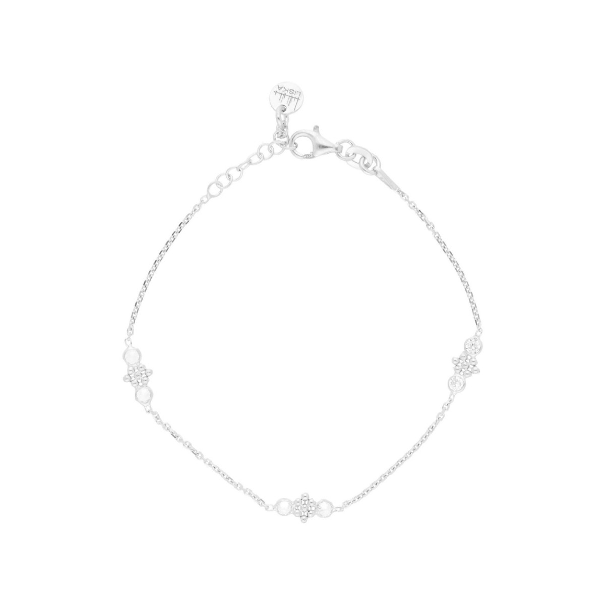 Pulsera plata y circonitas - LAF6536BR