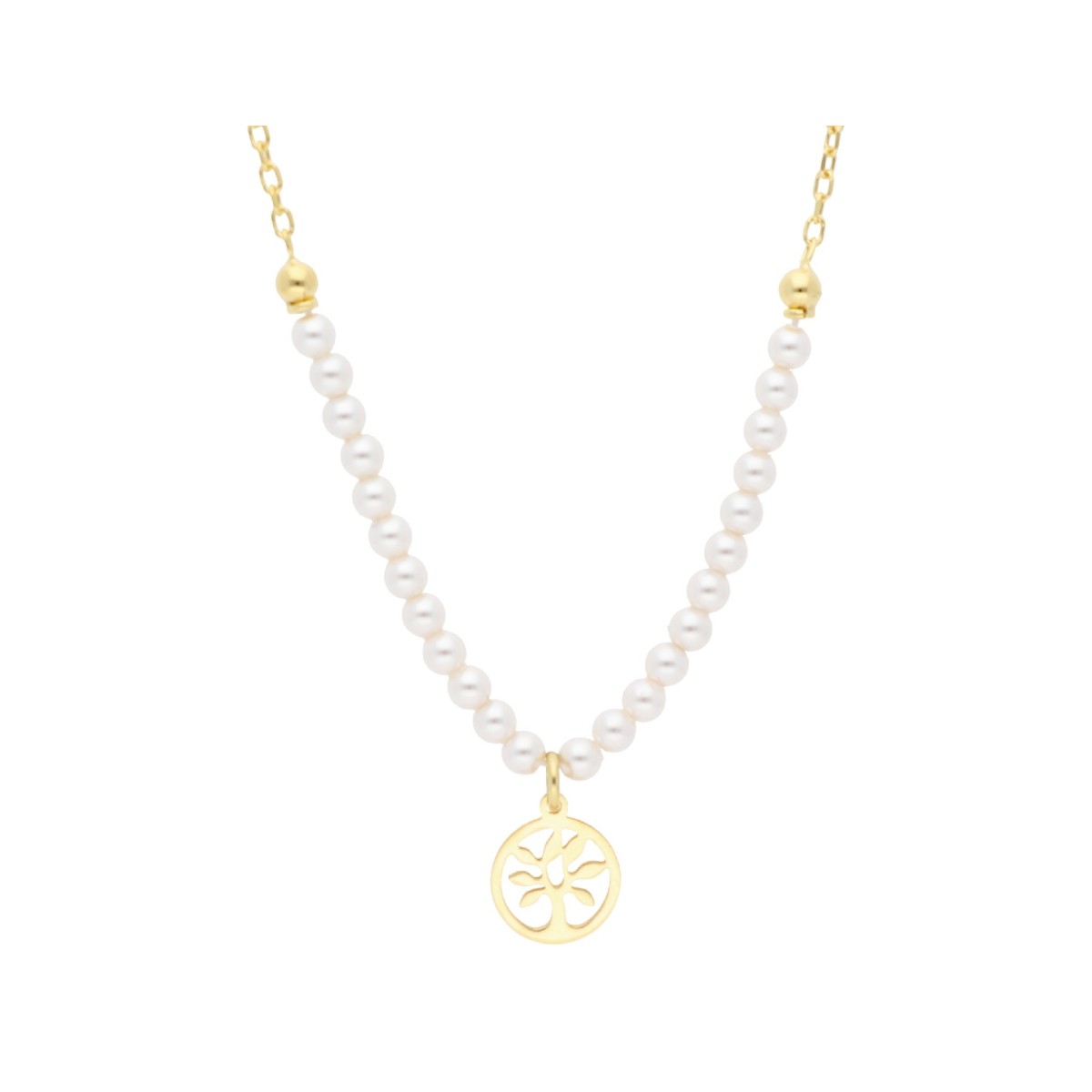 Collat árbol vida plata y perlas - LAF6539CL-D