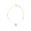 Pulsera trébol plata y perlas - LAF6538BR-D