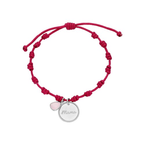 Pulsera plata y esmalte corazón mama - MAMA22BR