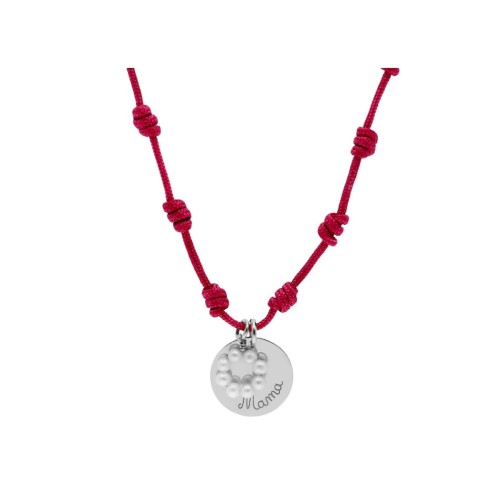 Collar plata y perlas mama - MAMA23CL