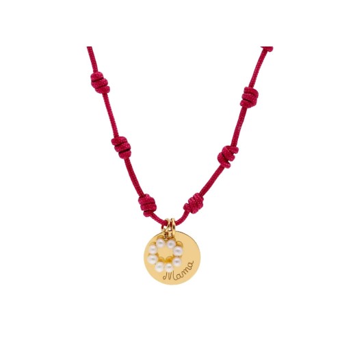 Collar plata y perlas mama - MAMA23CL-D