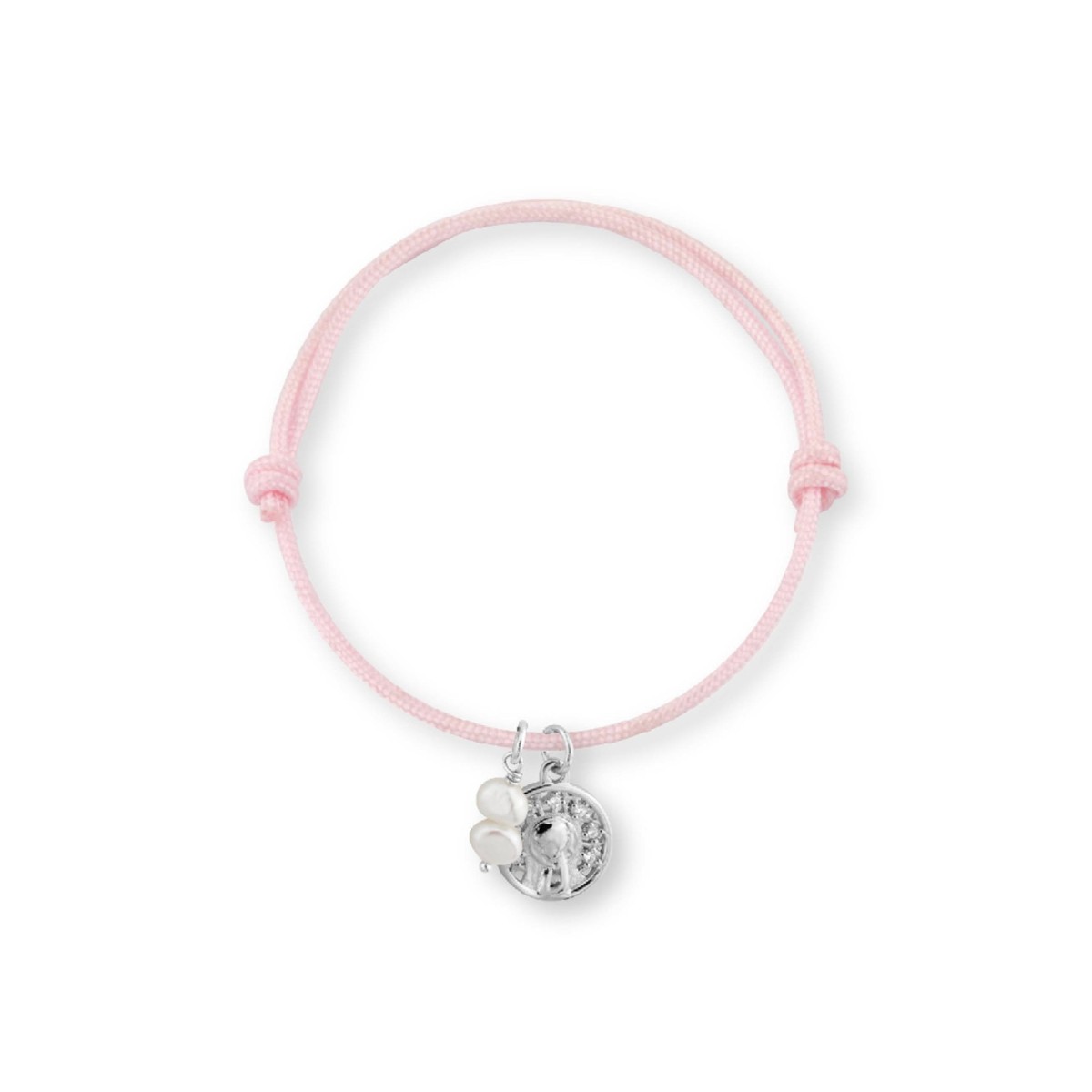 Pulsera medalla plata y perlas - BAM026BR