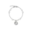 Pulsera medalla  plata y perlas - BAM030BR