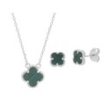 Conjunto plata y malaquita - MED411C-V