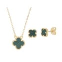 Conjunto plata y malaquita - MED411C-DV