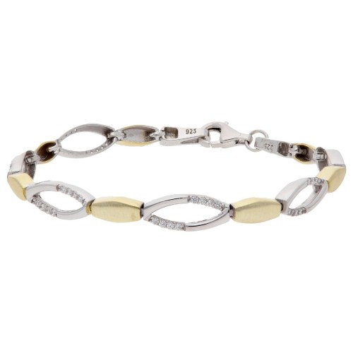 Pulsera plata y Premium Zirconia - LPZ153BR-B