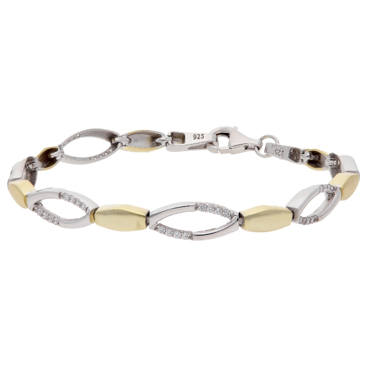 Pulsera plata y Premium Zirconia - LPZ153BR-B