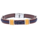 Pulsera piel, cuerda náutika y acero - NTK045BR-MAJ