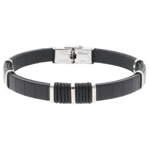 Pulsera piel y acero - 84BA1537-NN