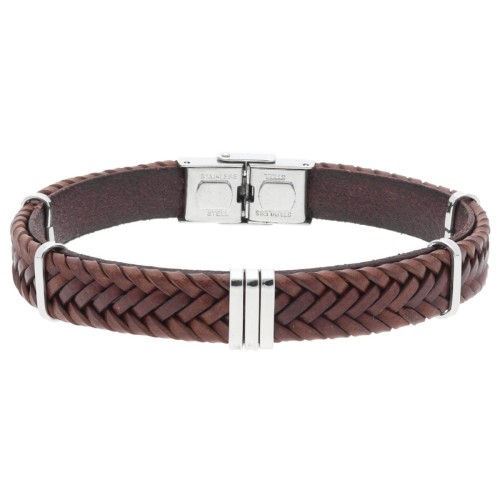 Pulsera piel y acero - 84BA1560-M