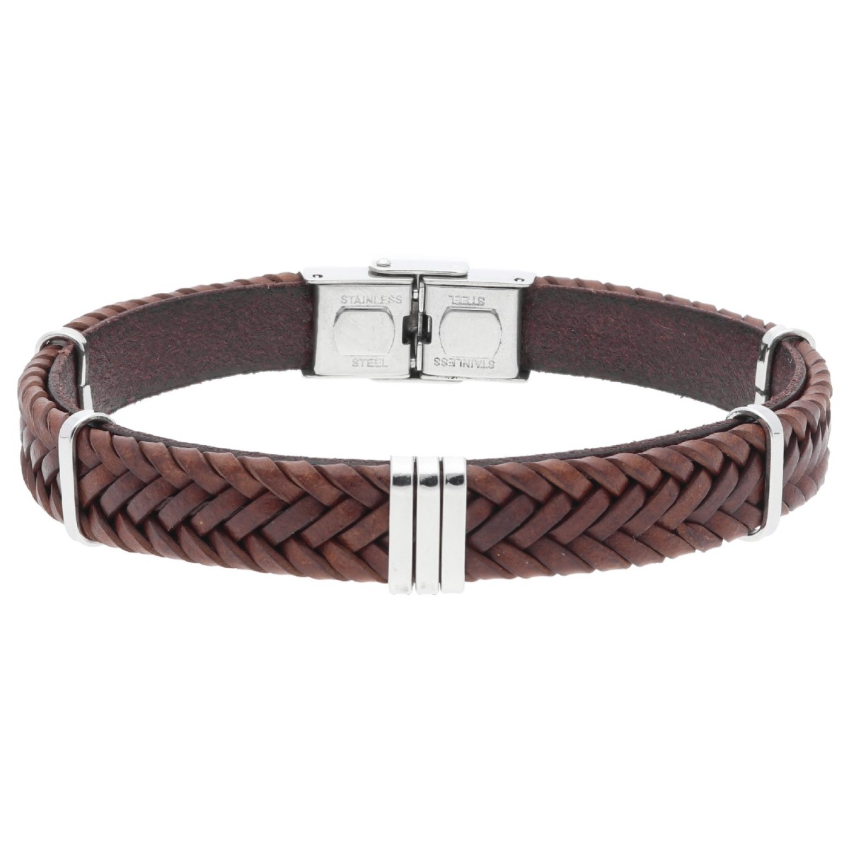 Pulsera piel y acero - 84BA1560-M