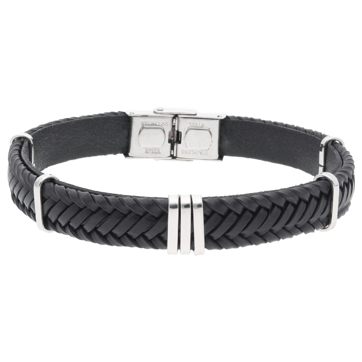 Pulsera piel y acero - 84BA1560-N