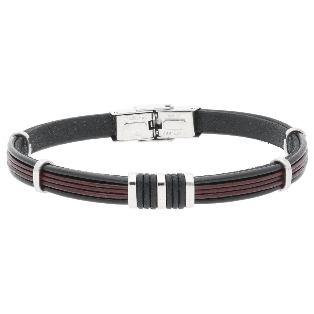 Pulsera piel y acero - 84BA1562