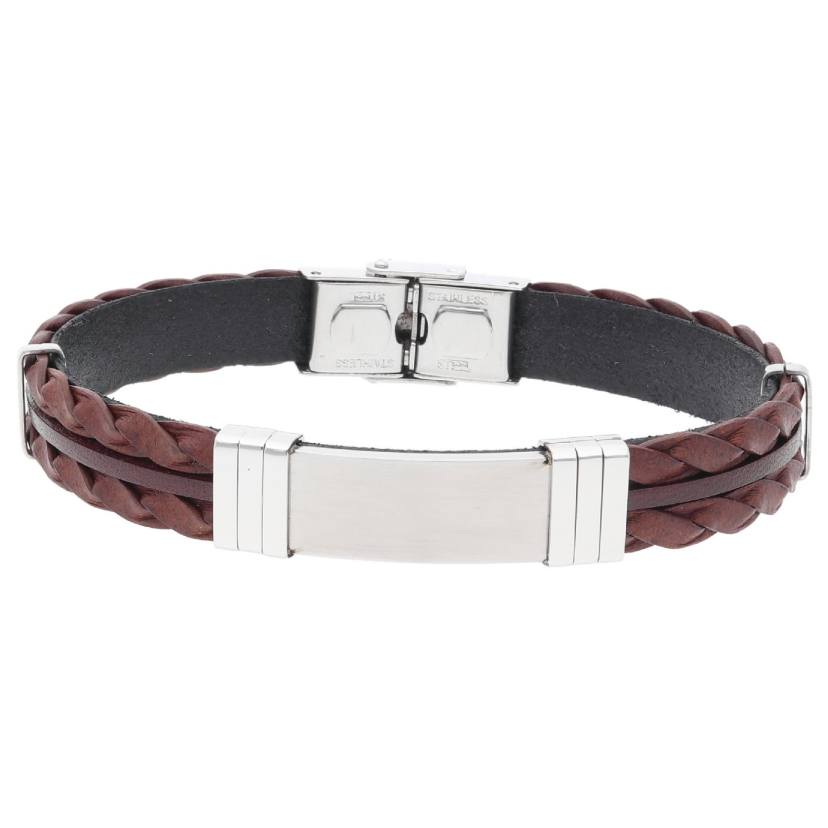 Pulsera piel y acero - 84BA1565-M