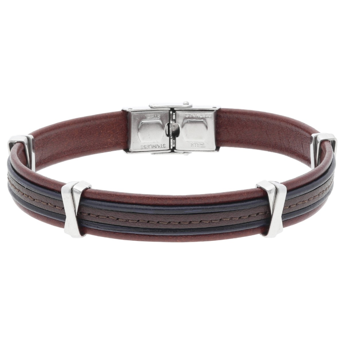 Pulsera piel y acero - 84BA1568