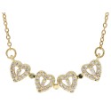 Colgante corazones acero y circonitas - CH086CL-D