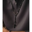 Rosario acero y piedras 60+10 cm - RB185CL