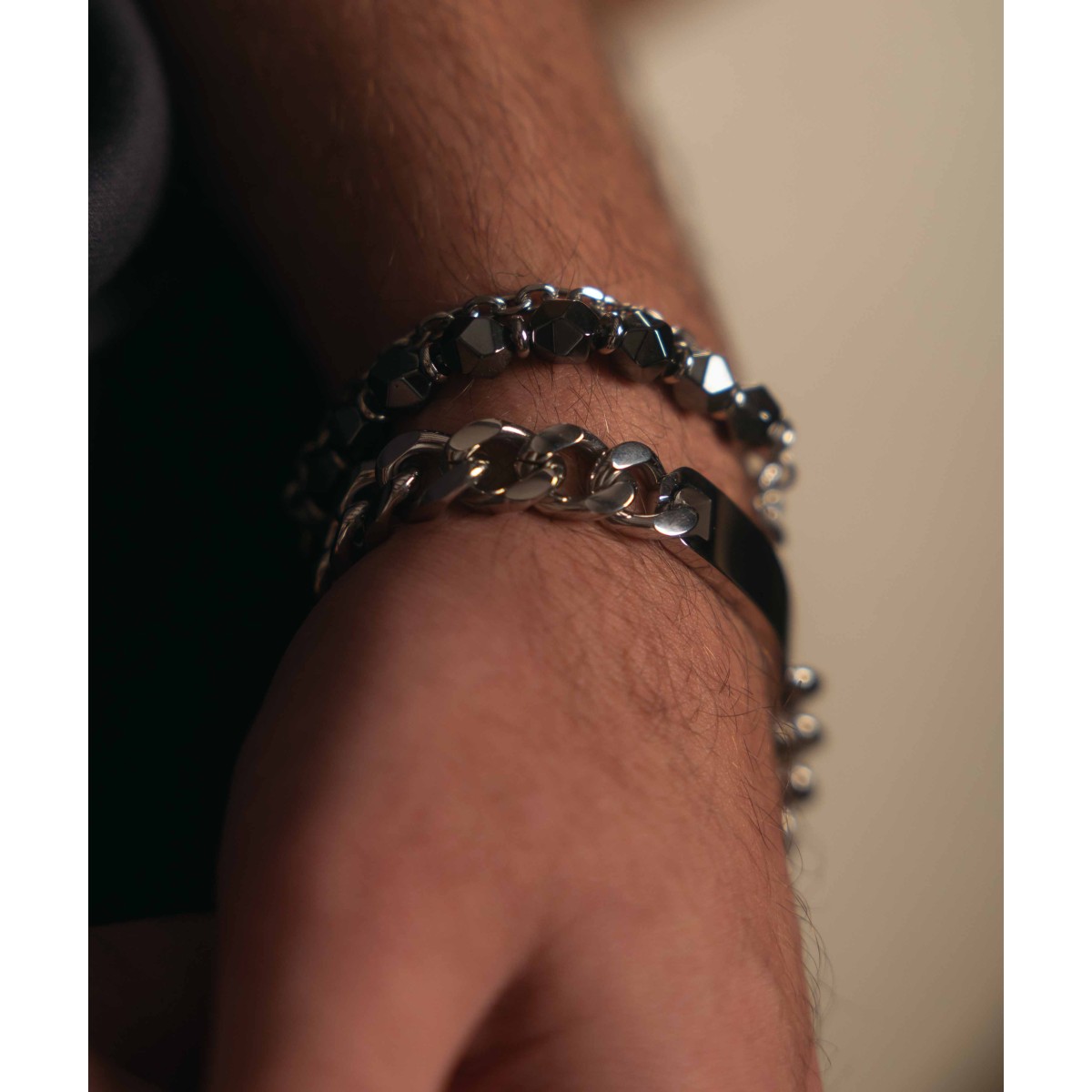 Pulsera acero y ematite - RB206BR-G