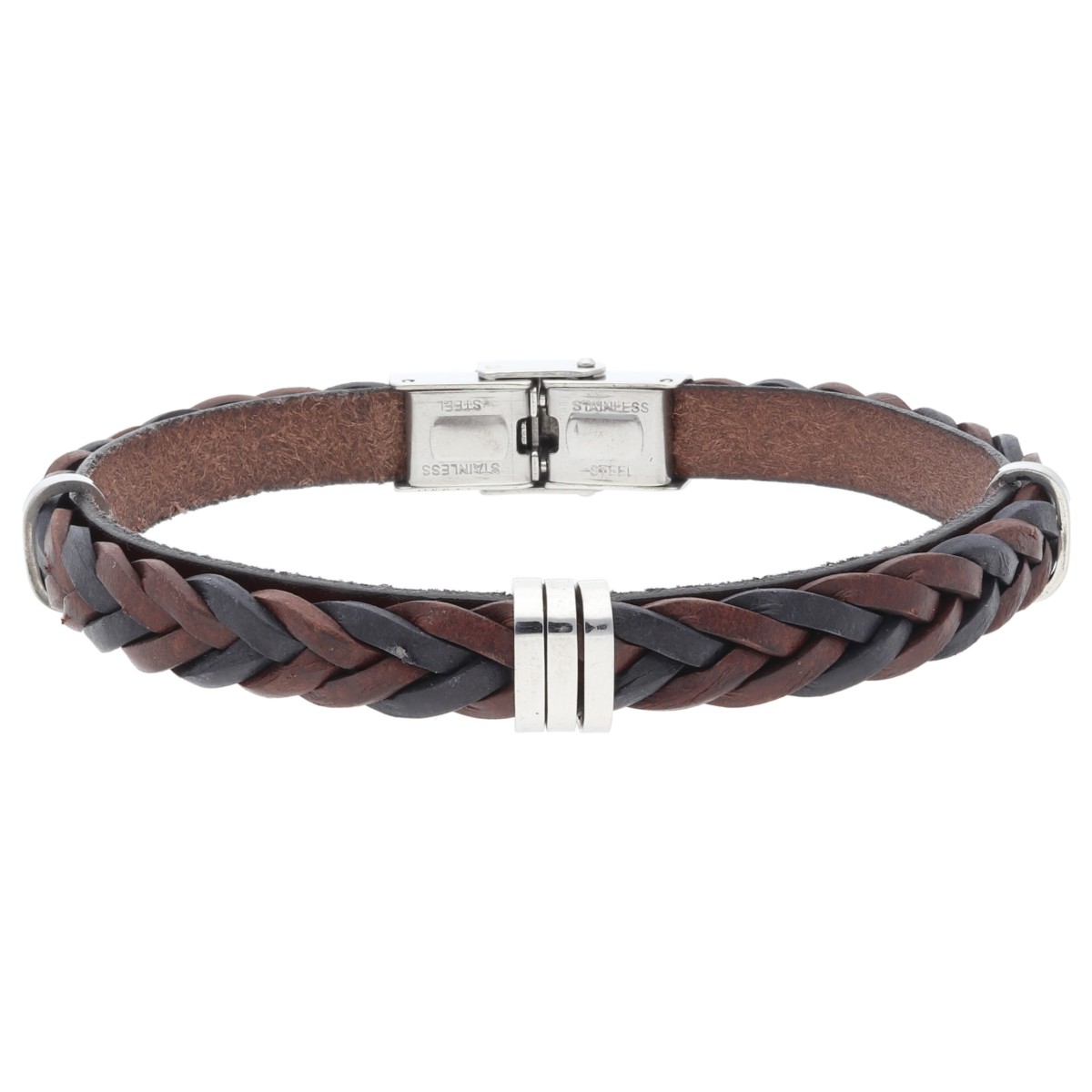 Pulsera piel y acero - 84BA1564
