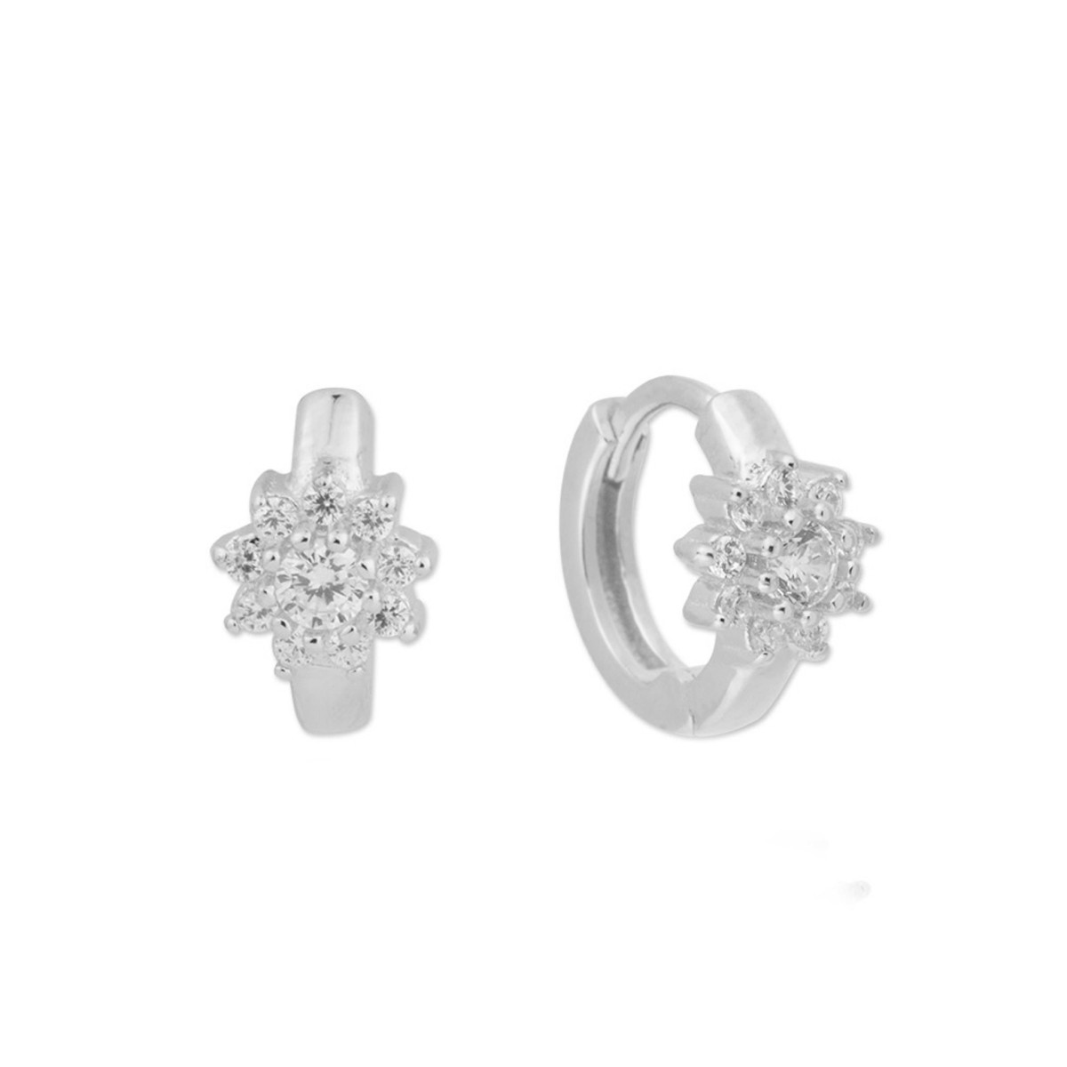 Pendientes plata y cirocnitas 12mm - MED227A