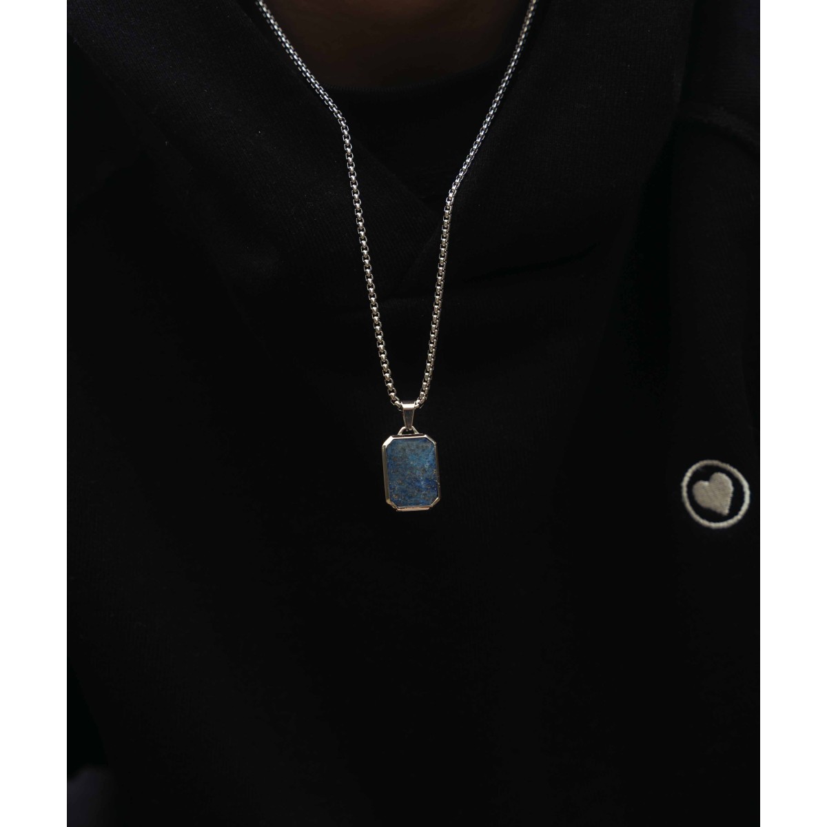Placa acero y lapis lazuli - RB259CD-L