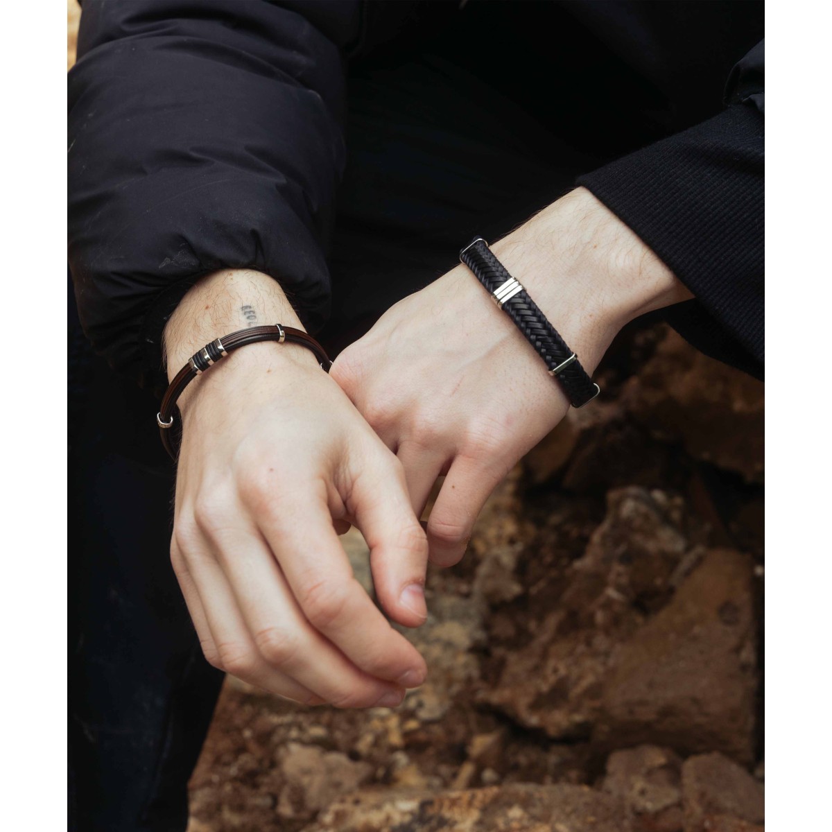 Pulsera piel y acero - 84BA1562