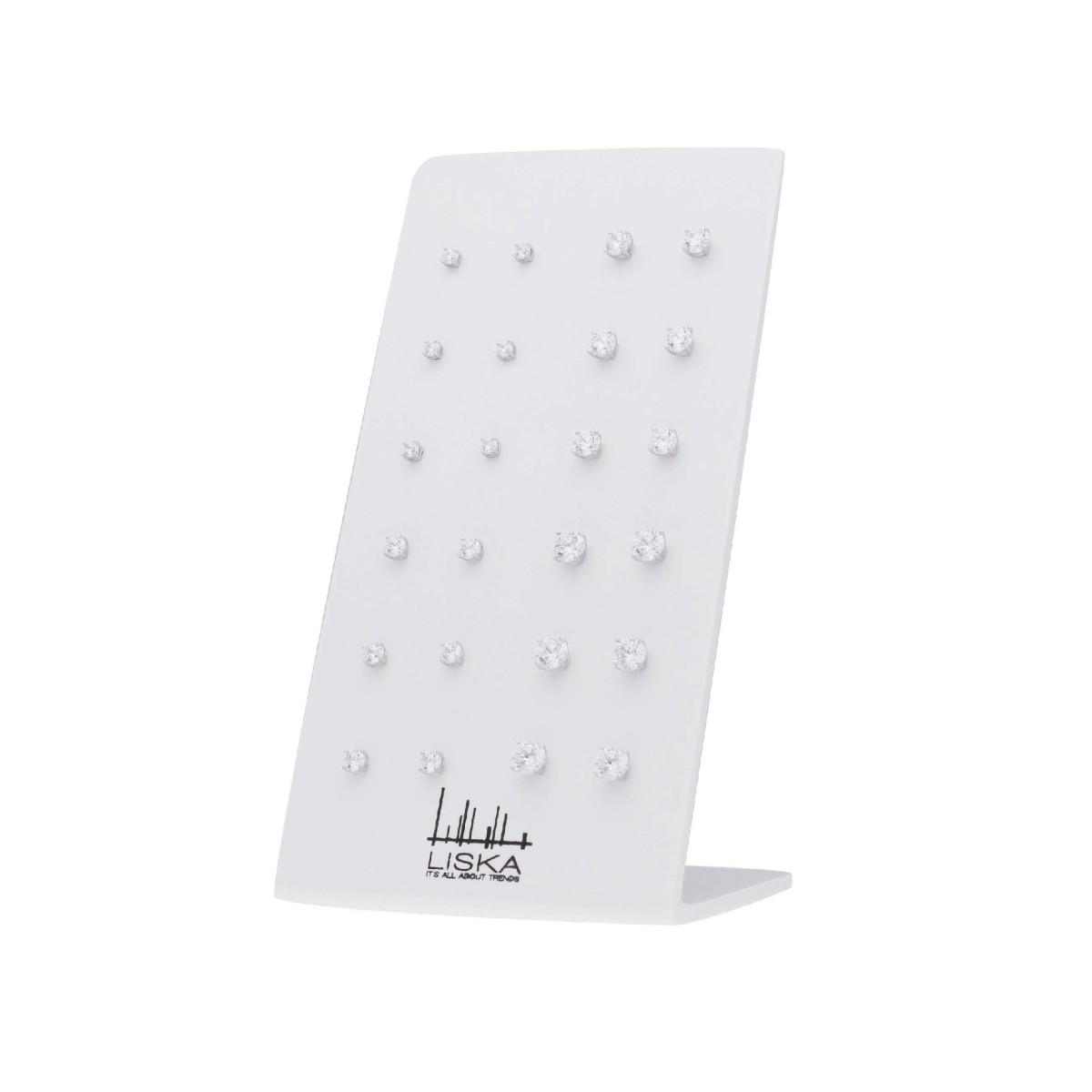 Pack 12 pendientes plata y circonitas - LAD4606PACK