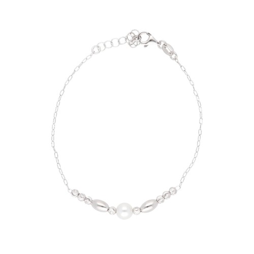 Pulsera plata y perla - LAF6563BR