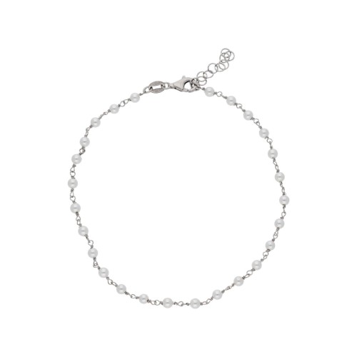 Tobillera plata y perlas - LAF6568TB