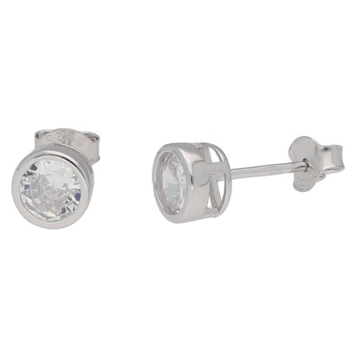 Pendientes plata y circonitas 6mm - LAD4603A-B6