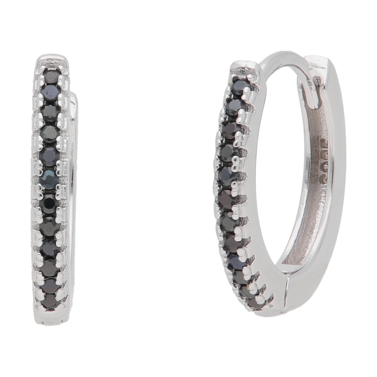 Pendientes plata y circonitas 15mm - LAD4782A-15N