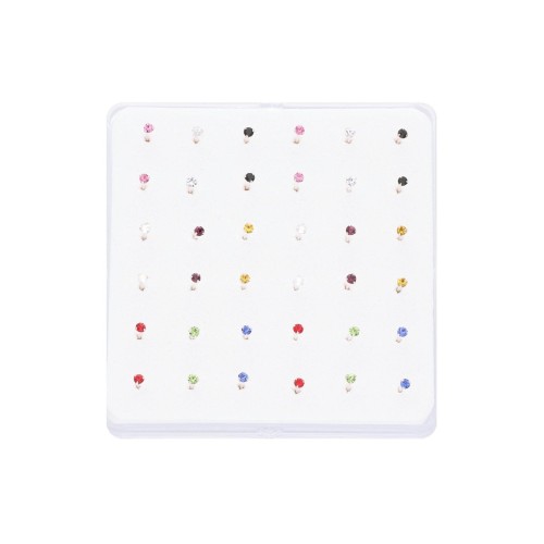 Pack 36 piercings plata y circonita - LAD4783PACK