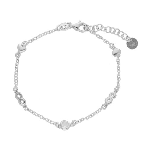 Pulsera corazón e infinito plata - LAF6198BR