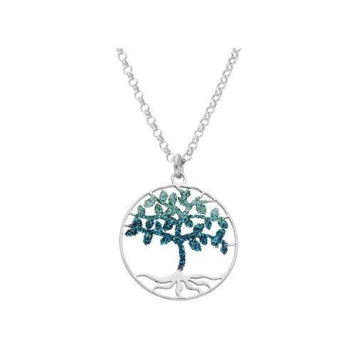 Colgante árbol vida plata  2cm y 40+4cm - LAF6098CL-T