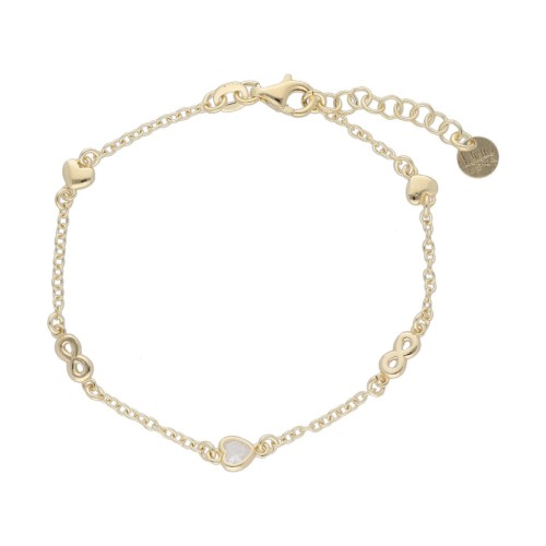 Pulsera corazón e infinito plata - LAF6198BR-D