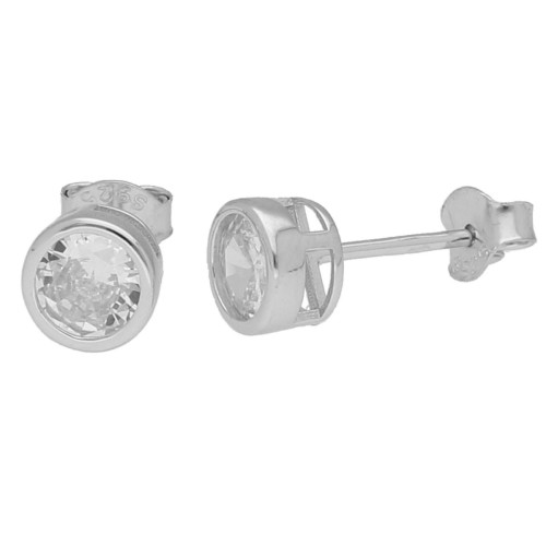 Pendientes plata y circonitas 7mm - LAD4603A-B7