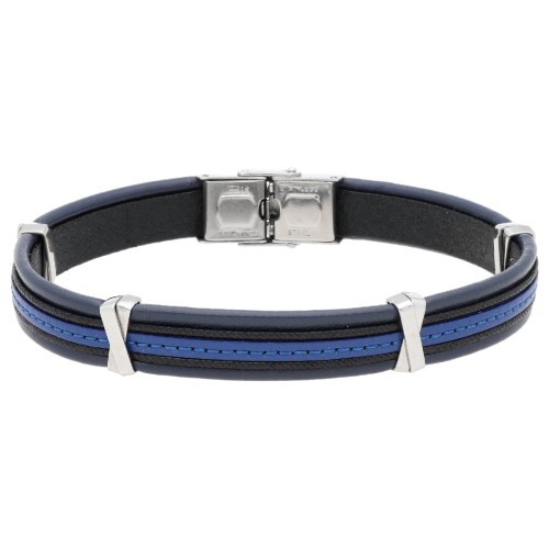 Pulsera piel, cuerda náutika y acero - 84BA1573