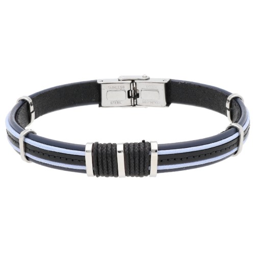 Pulsera piel, cuerda náutika y acero - 84BA1577