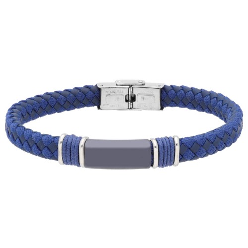 Pulsera piel, cuerda náutika y acero - 84BA1579-A