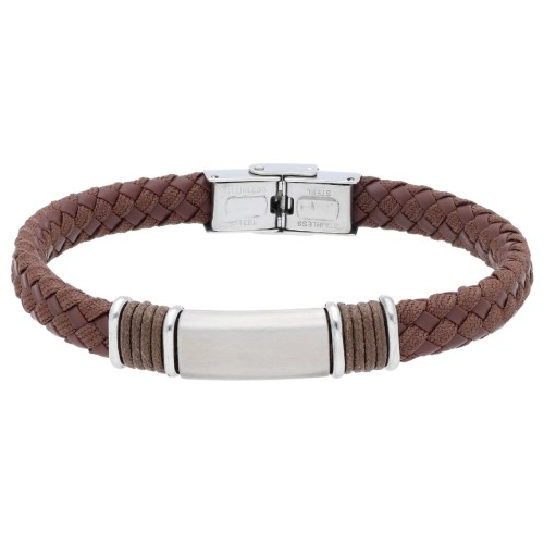 Pulsera piel y acero - 84BA1579-M